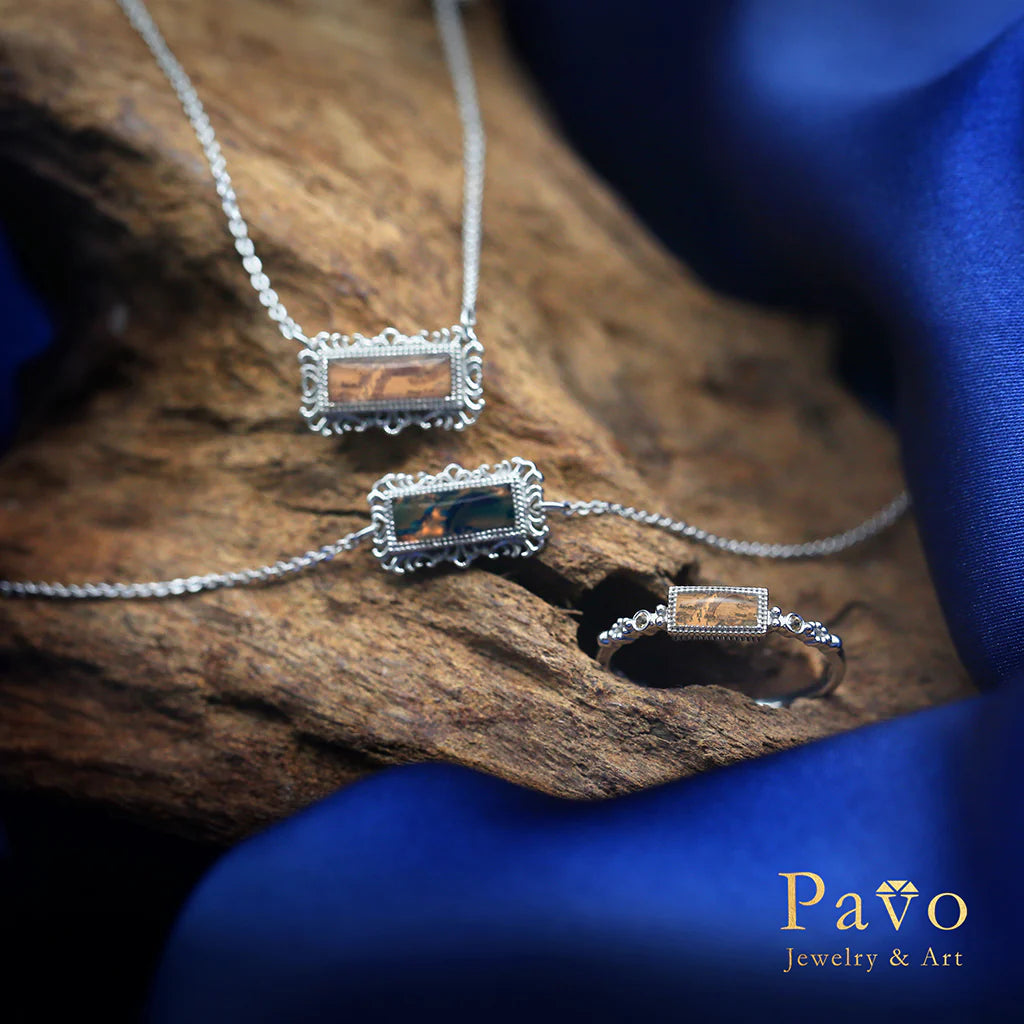 Nightscape “Along the River During the Qingming Festival” Art Inlay Ring