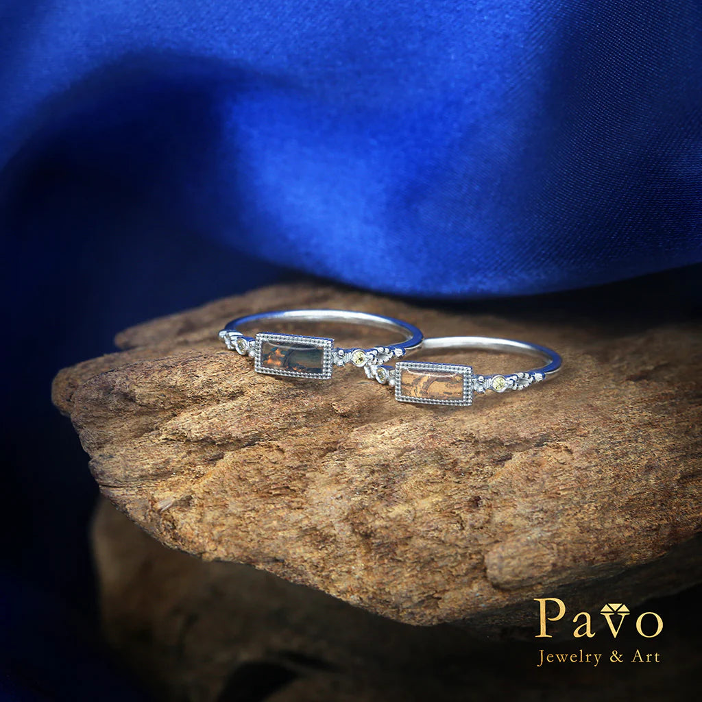 Nightscape “Along the River During the Qingming Festival” Art Inlay Ring