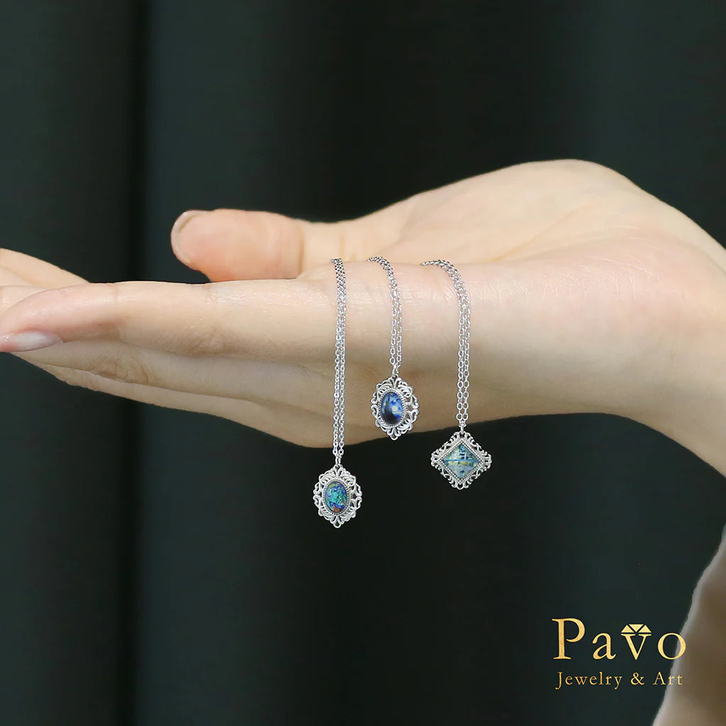 Monet’s "Water Lilies and Japanese Bridge" Art Inlay Necklace