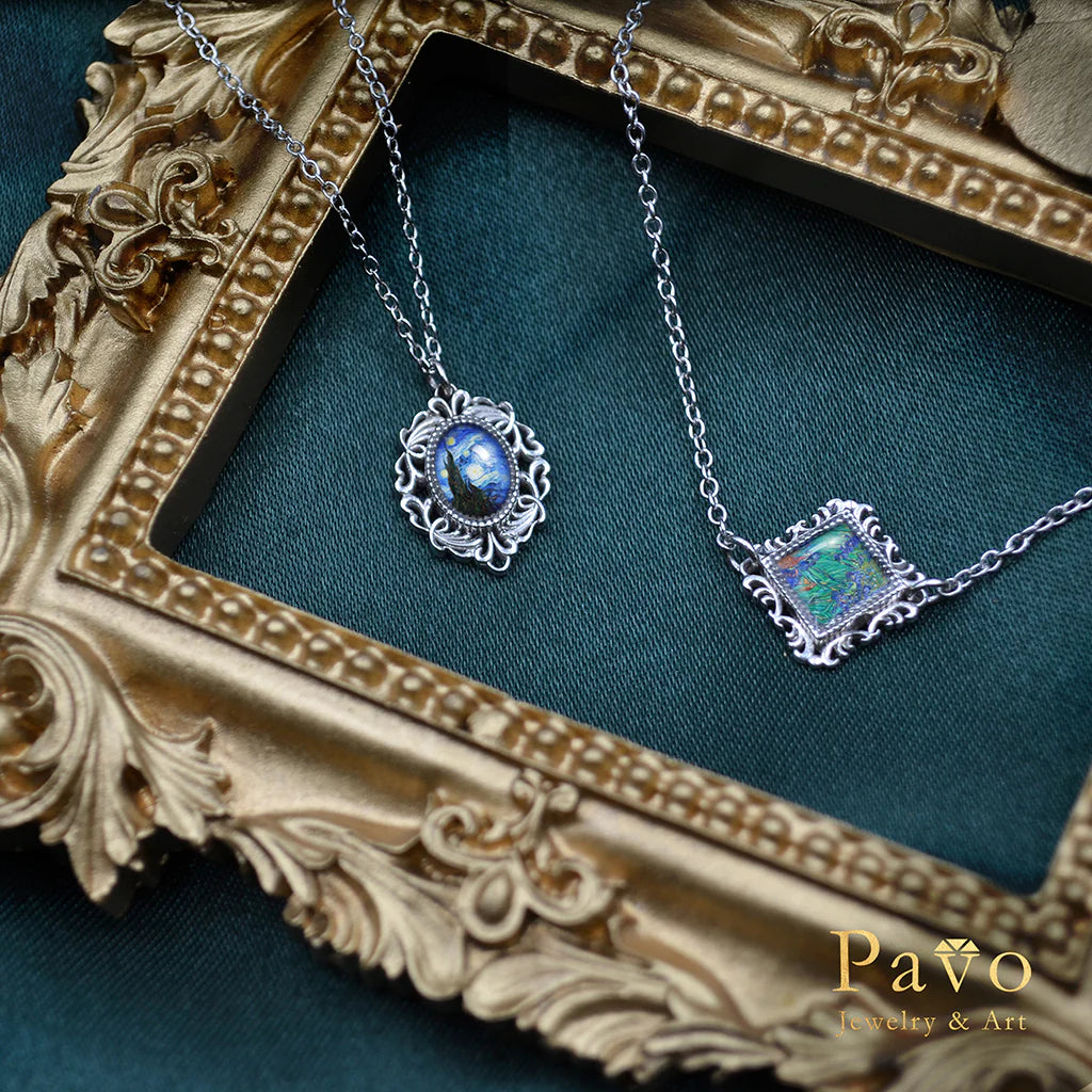 Monet’s "Water Lilies and Japanese Bridge" Art Inlay Necklace