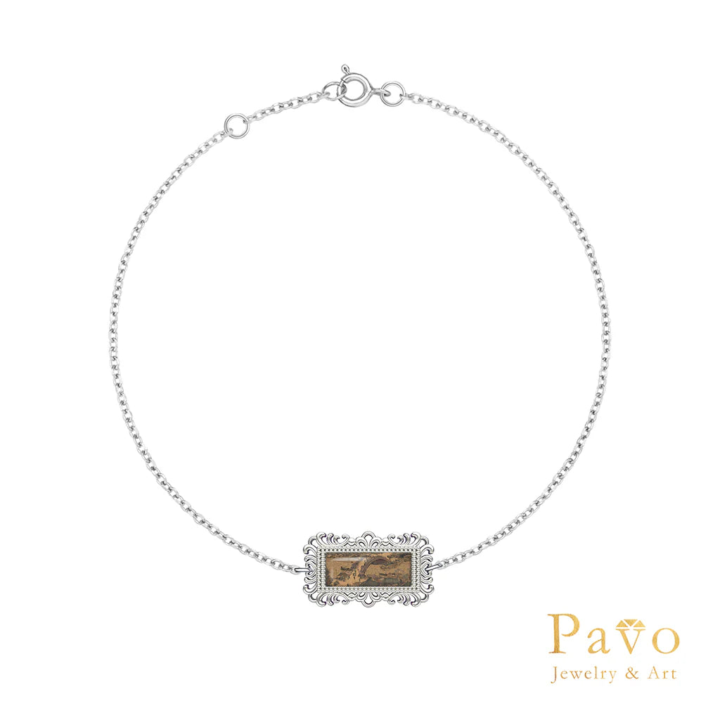 Day Scene of "Along the River During the Qingming Festival" Artistic Inlay Bracelet