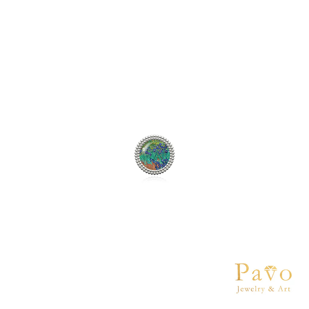 Van Gogh's "Irises" Artistic Inlay Earrings