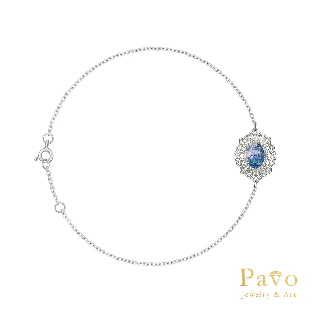 "Water Lilies" Artistic Inlay Bracelet