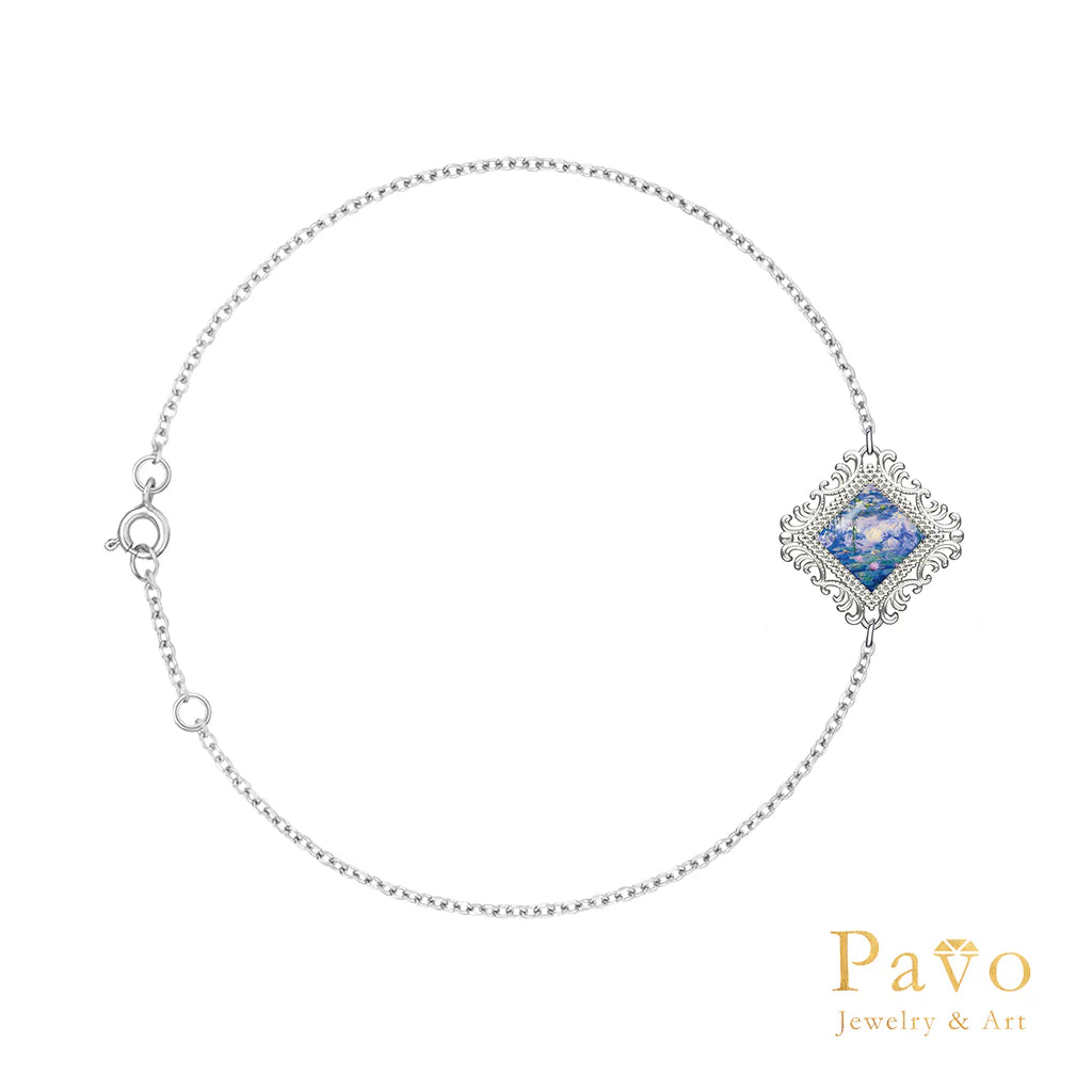 "Water Lilies" Artistic Inlay Bracelet