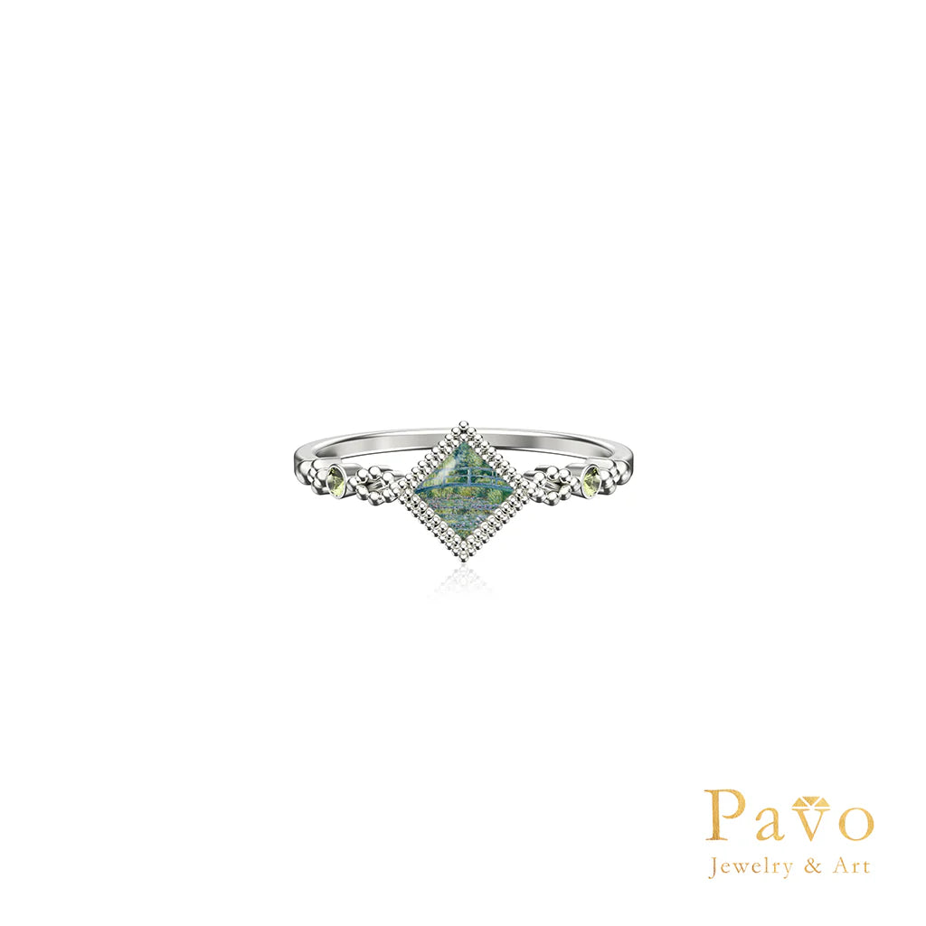 Monet’s “Water Lilies and Japanese Bridge” Art Inlay Ring