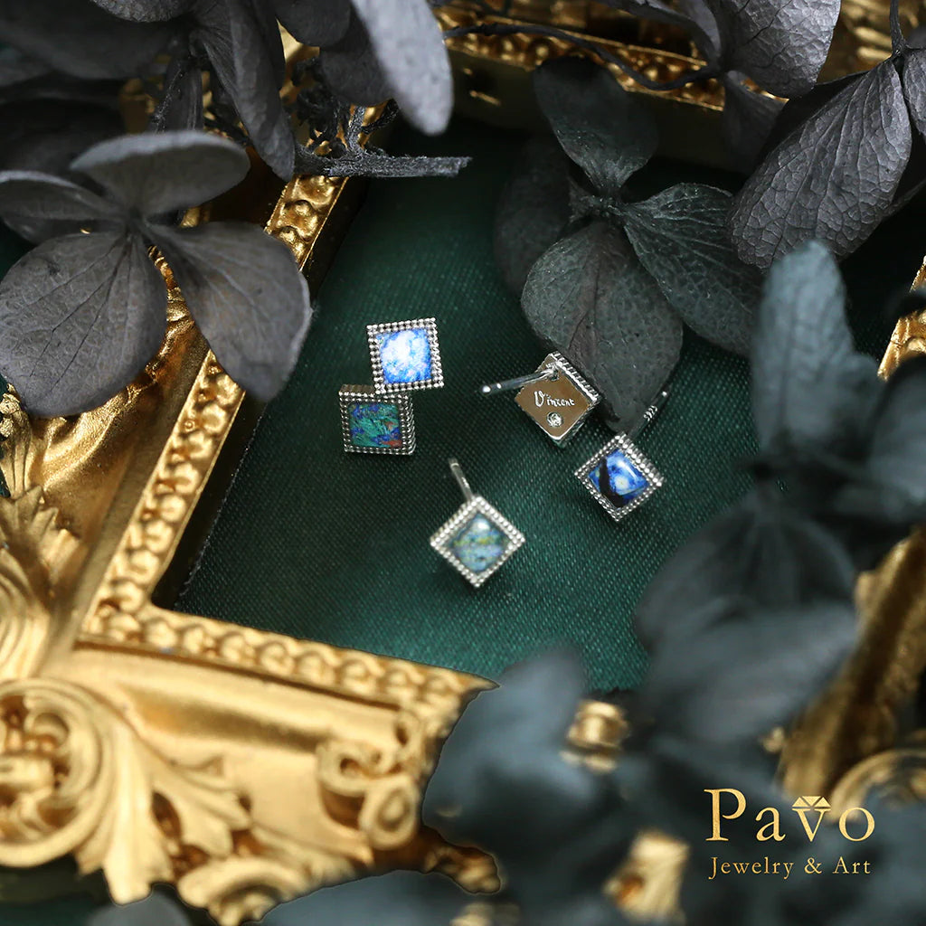 Van Gogh's "Irises" Artistic Inlay Earrings