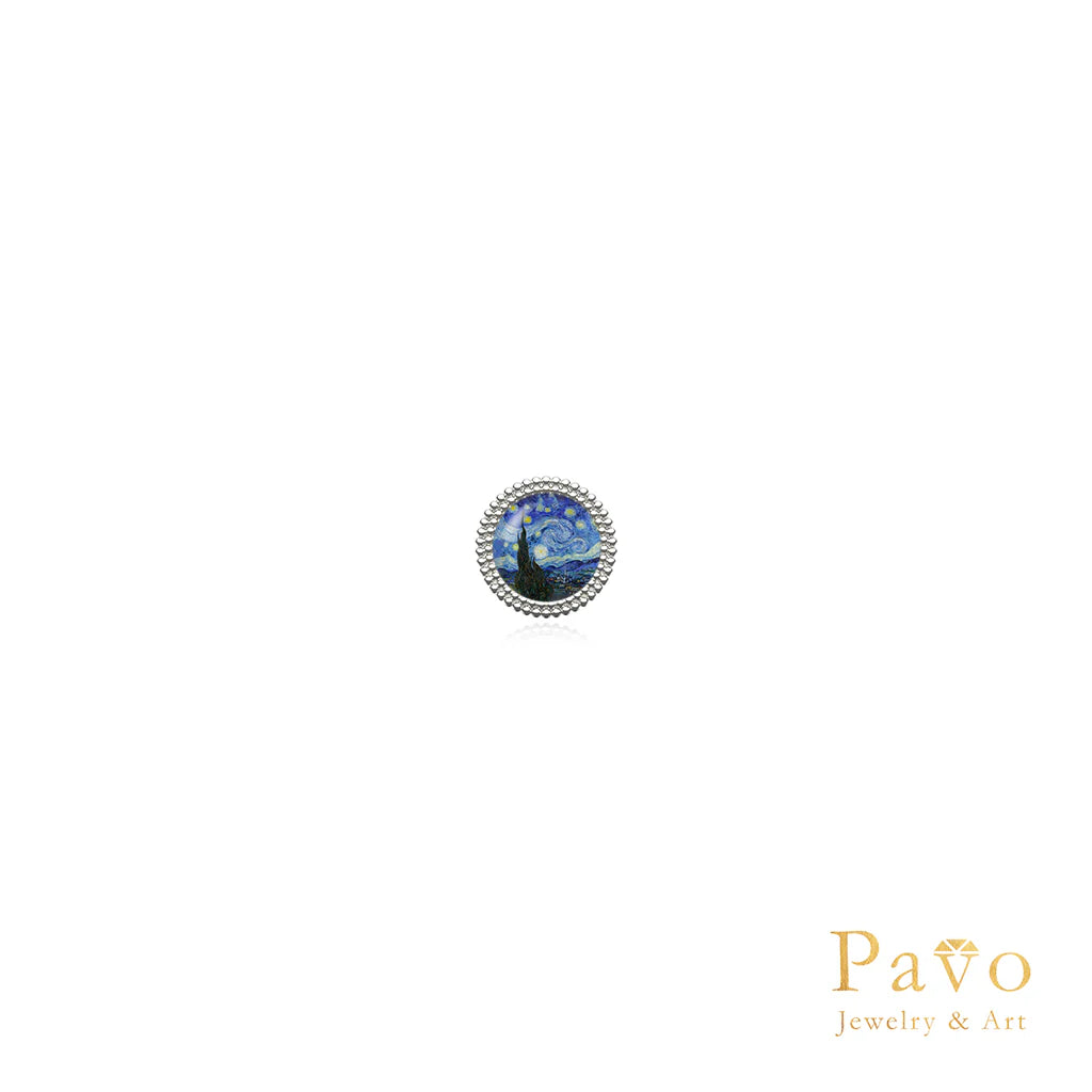 Van Gogh's "The Starry Night" Artistic Inlay Earrings