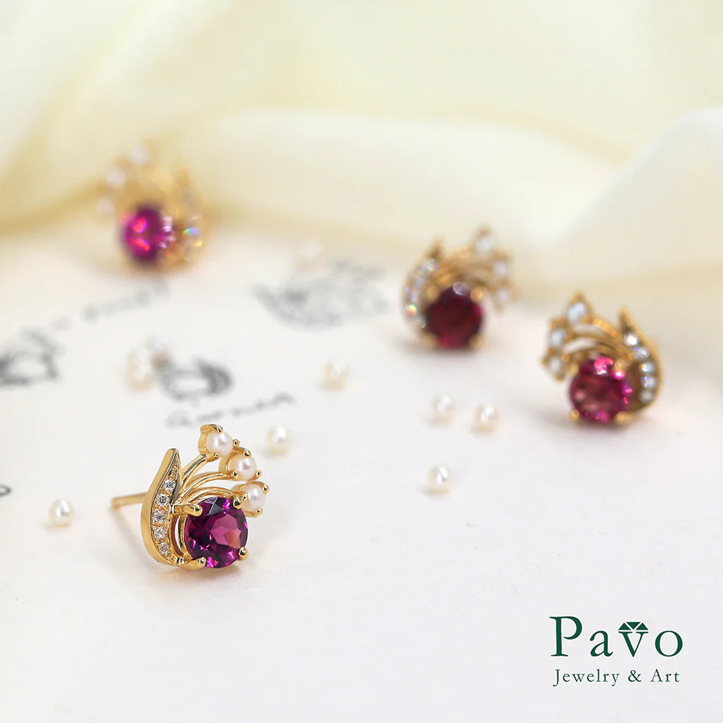 Stellar Sparkle Garnet Earrings