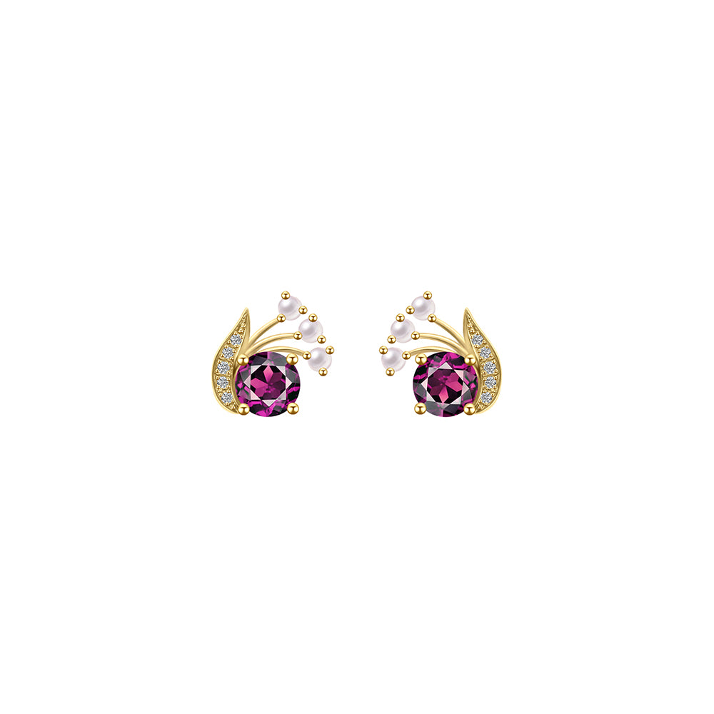 Stellar Sparkle Garnet Earrings