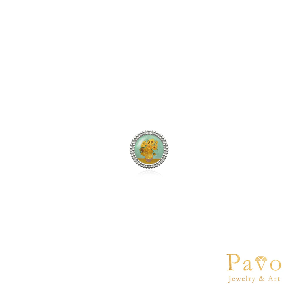 Van Gogh's "Twelve Sunflowers" Artistic Inlay Earrings