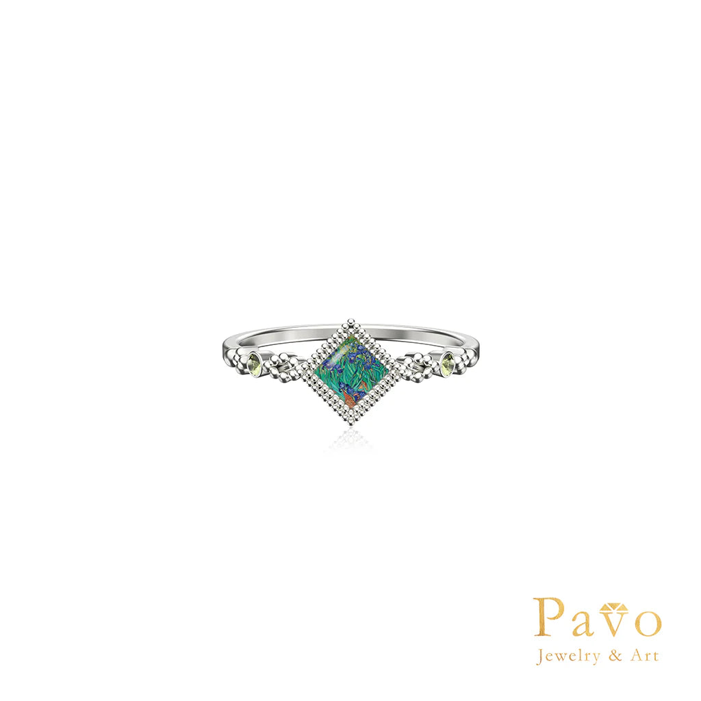 Van Gogh’s “Irises” Art Inlay Ring