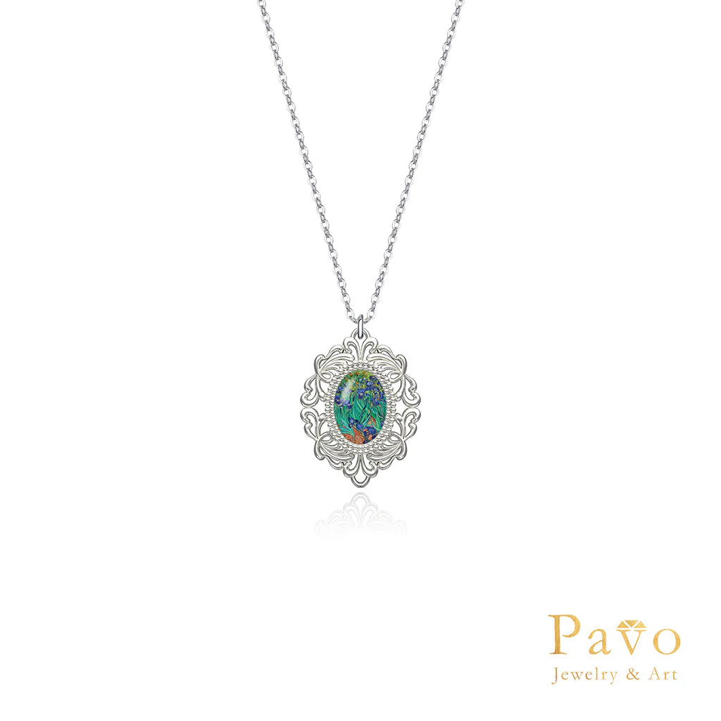 Van Gogh’s "Irises" Art Inlay Necklace