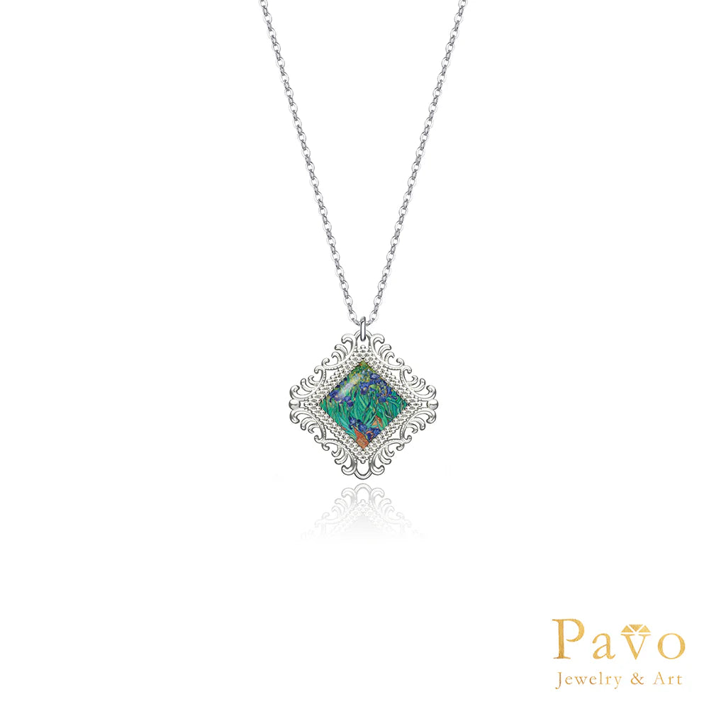 Van Gogh’s "Irises" Art Inlay Necklace