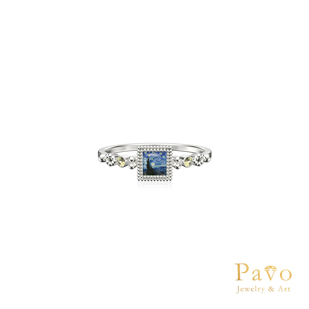 Van Gogh’s “The Starry Night” Art Inlay Ring