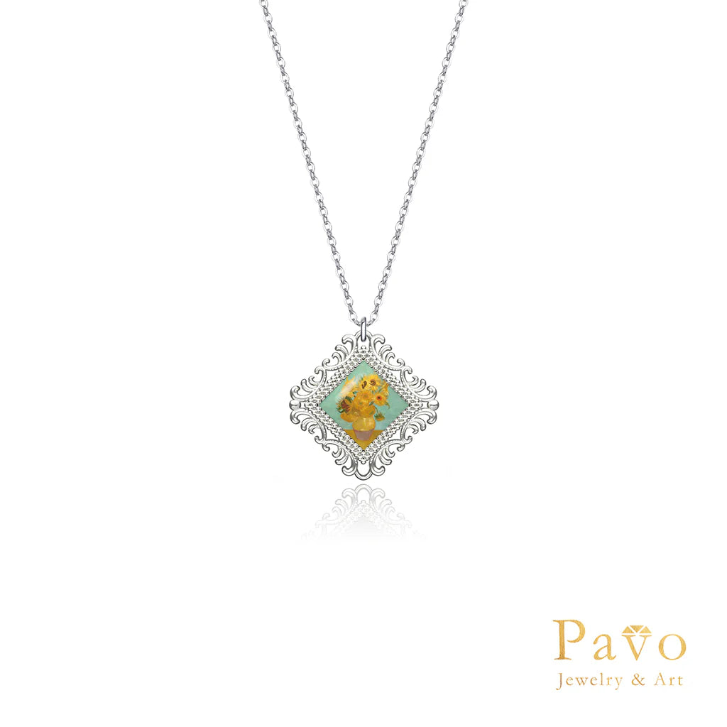 Van Gogh’s "Twelve Sunflowers" Art Inlay Necklace