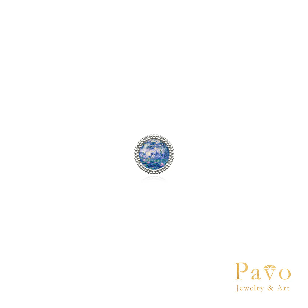 Monet's "Water Lilies" Artistic Inlay Earrings